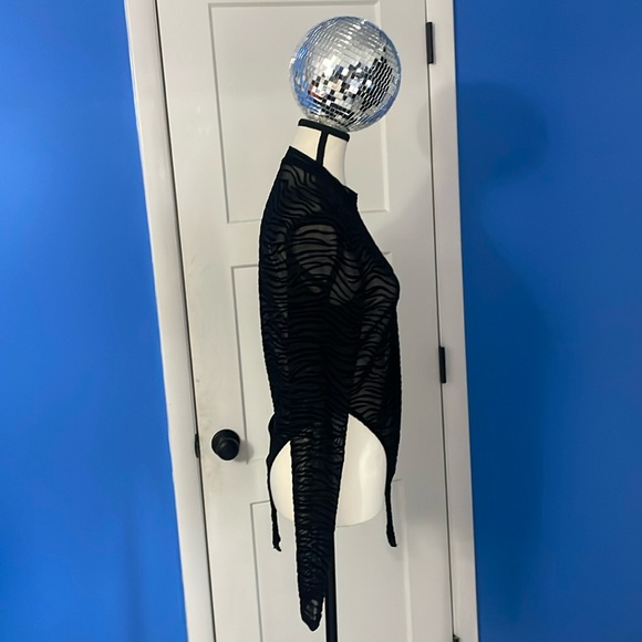 SHEIN black zebra see thru bodysuit never worn - Picture 3 of 7